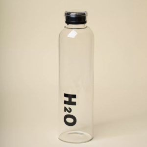 H20 গ্লাস ওয়াটার বোতল ১০০০ মি.লি. - Black