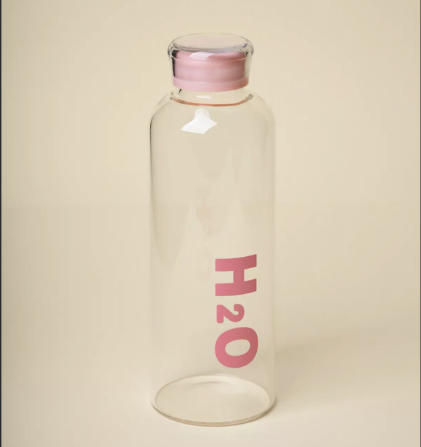 pink H20 গ্লাস ওয়াটার বোতল ৮০০ মি.লি.