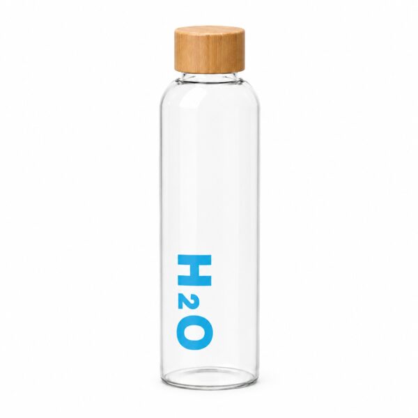 Premium H2O Borosilicate Glass Bottle – Bamboo Lid | 1000ml