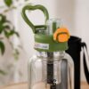 1.5L Borosilicate Glass Drinking Bottle with Straw & Removable Filter