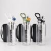 1.5L Borosilicate Glass Drinking Bottle with Straw & Removable Filter