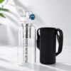 1.5L Borosilicate Glass Drinking Bottle with Straw & Removable Filter