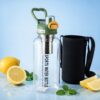1.5L Borosilicate Glass Drinking Bottle with Straw & Removable Filter